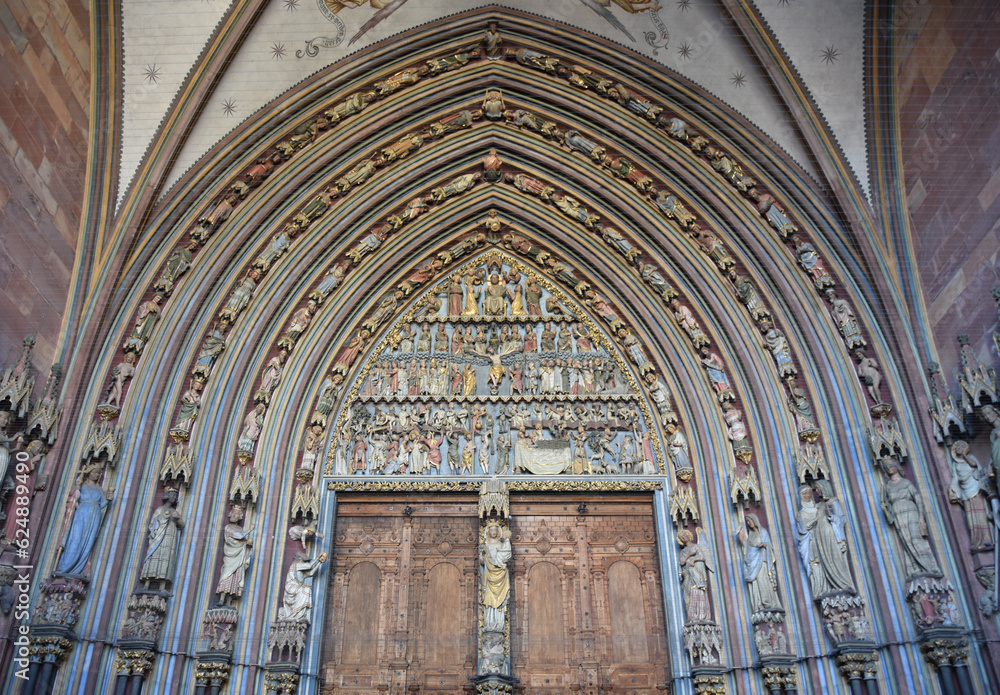 Inlet Gothic Arches at the Main Entrance of Freiburg Minster