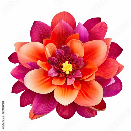 Flor Rosa color naranja violeta rojo white background