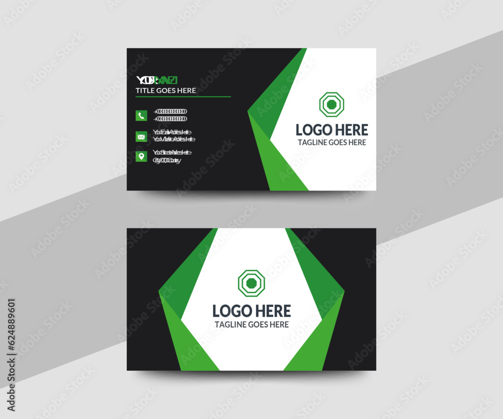 Green color creative modern business card and Personal visiting card simple clean template vector design Green color creative modern business card and Personal visiting card simple clean template vector design