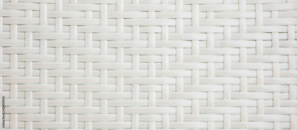 White chair with basket weave pattern White chair with basket weave pattern
