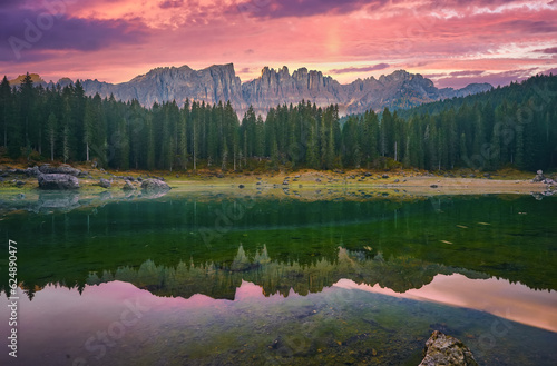 Carezza lake, Val di fassa, Dolomites, Alps