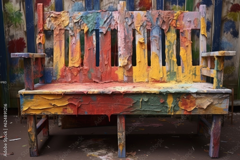 macro shot of paintbrush bristles on wet bench, created with generative ai