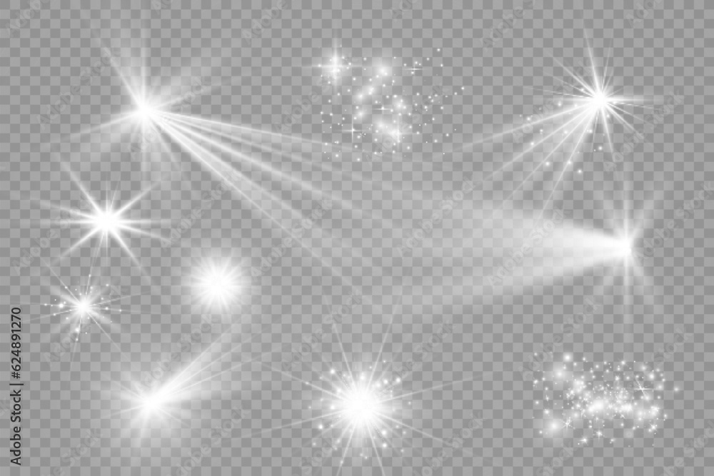 Special lens flash, light effect. The flash flashes rays and