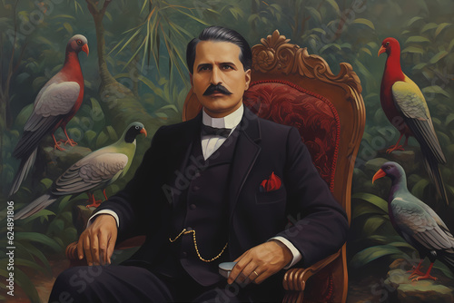 Portrait of Doctor Allama Muhammad Iqbal. (The national poet of Pakistan). photo