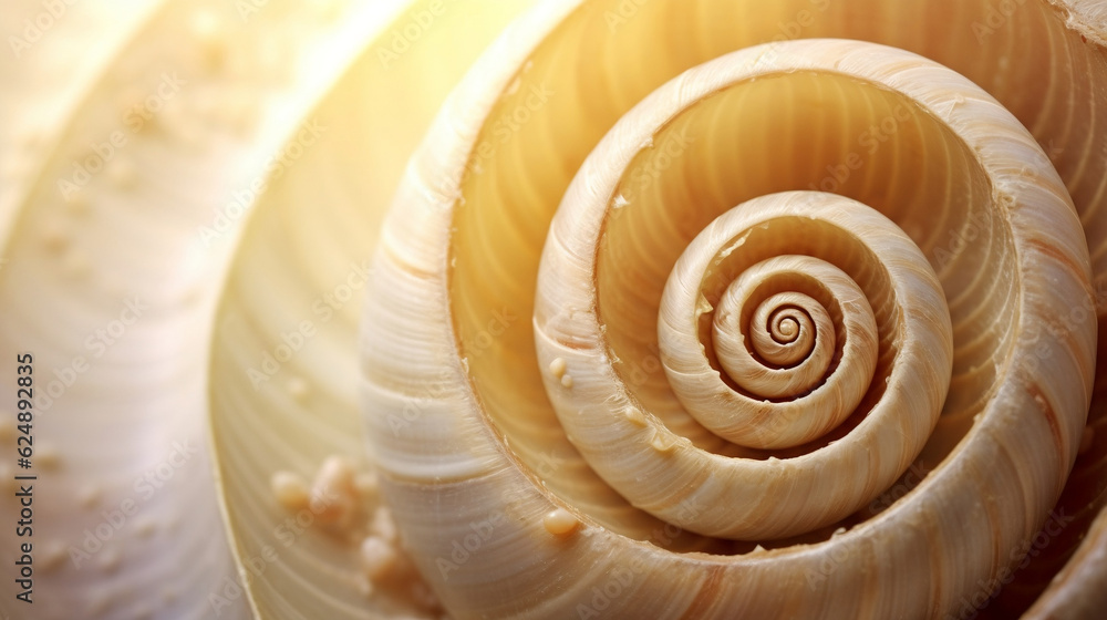 Closeup of Interior of a Shell, Spiral Snail, Texture Background Wallpaper, Generative Ai Closeup of Interior of a Shell, Spiral Snail, Texture Background Wallpaper, Generative Ai