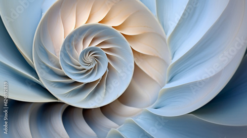 Closeup of Interior of a Shell  Spiral Snail  Texture Background Wallpaper  Generative Ai