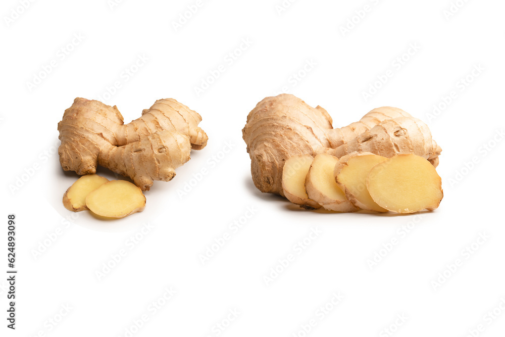 Ginger root isolated on white background. Ginger root isolated on white background.