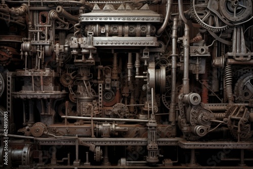 detailed shot of machinery used in metal shaping, created with generative ai