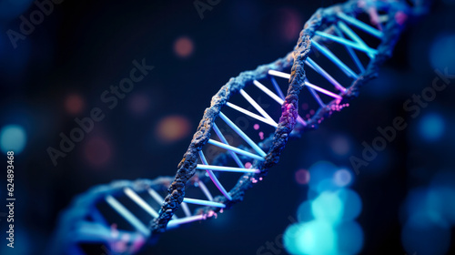 helical structure of a dna strand with blurred background