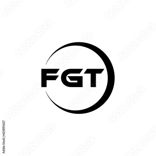 FGT letter logo design with white background in illustrator, cube logo, vector logo, modern alphabet font overlap style. calligraphy designs for logo, Poster, Invitation, etc. © Mamunur