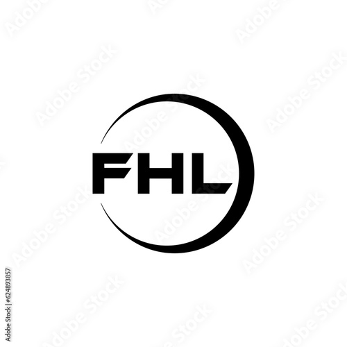 FHL letter logo design with white background in illustrator, cube logo, vector logo, modern alphabet font overlap style. calligraphy designs for logo, Poster, Invitation, etc. © Mamunur