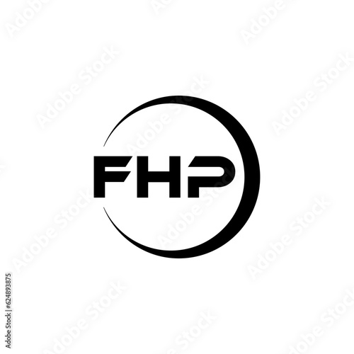 FHP letter logo design with white background in illustrator, cube logo, vector logo, modern alphabet font overlap style. calligraphy designs for logo, Poster, Invitation, etc. © Mamunur