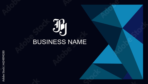 Abstract business, employee card design, blue pattern template. photo