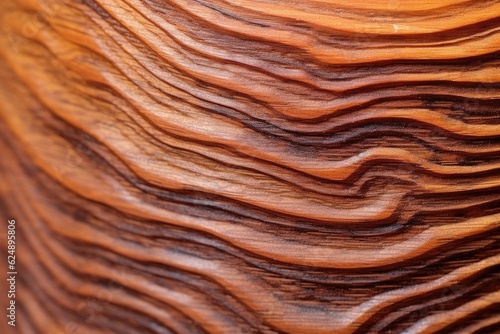 detail of wood grain on a partially whittled piece, created with generative ai