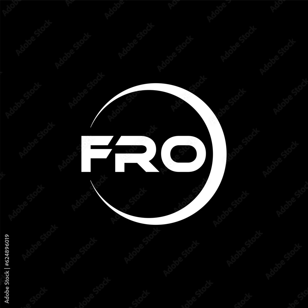 FRO letter logo design with black background in illustrator, cube logo, vector logo, modern alphabet font overlap style. calligraphy designs for logo, Poster, Invitation, etc. FRO letter logo design with black background in illustrator, cube logo, vector logo, modern alphabet font overlap style. calligraphy designs for logo, Poster, Invitation, etc.
