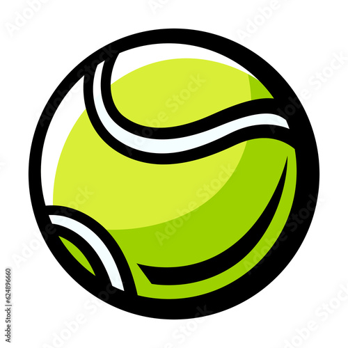 Tennis ball illustration. Sport club item or symbol.
