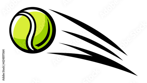 Tennis ball illustration. Sport club item or symbol.