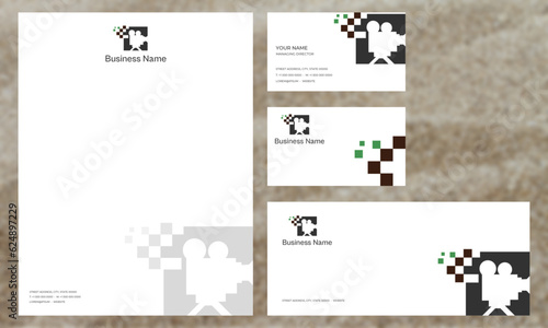 set of stationery with camera, film making and studio design