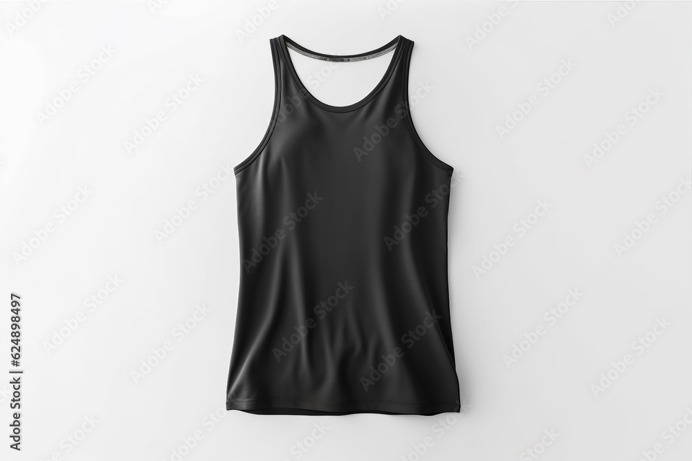 black tank top isolated on white background, tank top mockup, empty shirt, t-shirt copy space black tank top isolated on white background, tank top mockup, empty shirt, t-shirt copy space