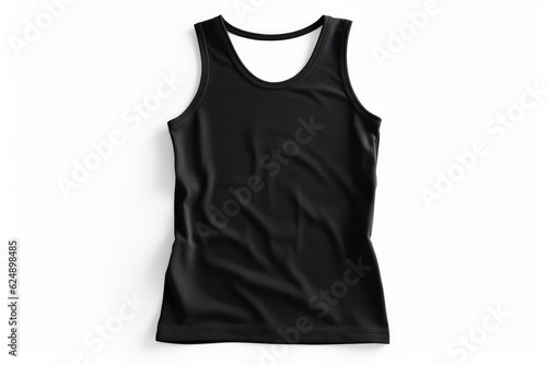 black tank top isolated on white background, tank top mockup, empty shirt, t-shirt copy space