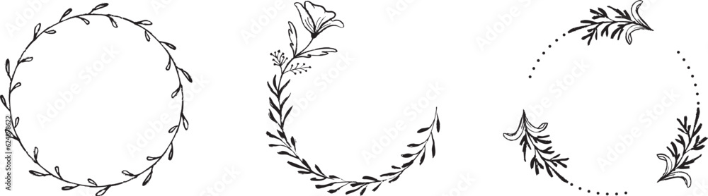 Vector floral wreath badges
Vector floral wreath badges