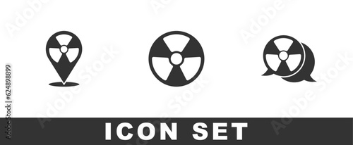Set Radioactive in location, and icon. Vector