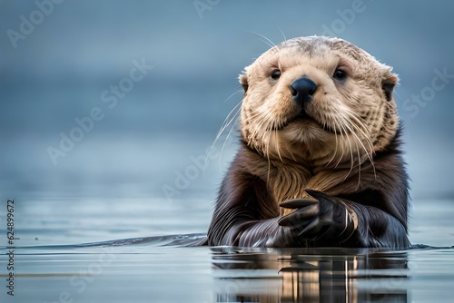 sea otter in the sea Ai generated technology