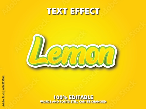 Editable text style effect -lemon  text style theme, fruit and natural text style