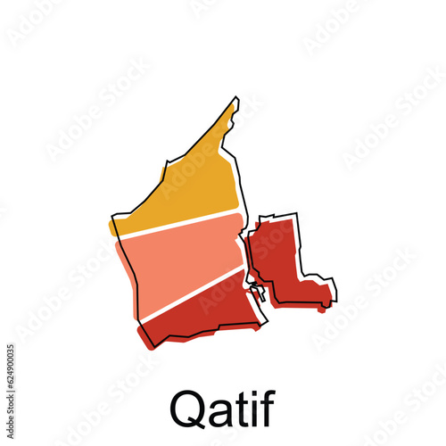 Map of Qatif design template, World Map International vector template with outline graphic sketch style isolated on white background photo