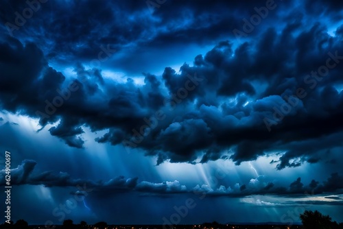scene with black and blue heavy clouds generated by AI tool