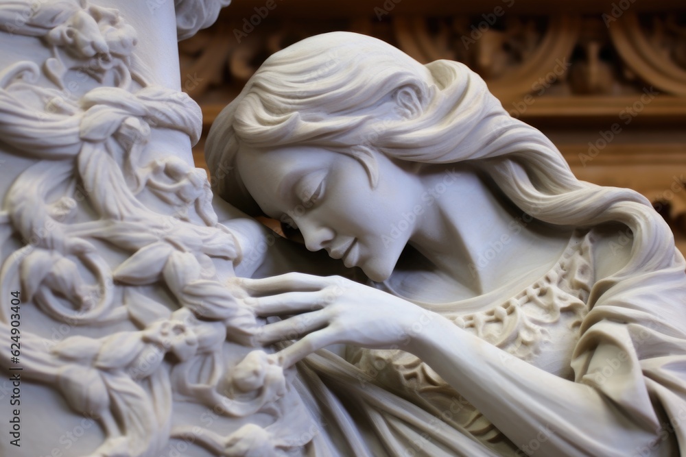 intricate details of a marble sculpture in progress, created with generative ai intricate details of a marble sculpture in progress, created with generative ai