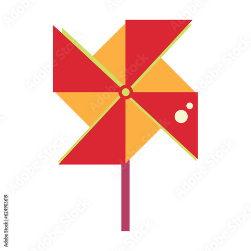 Isolated colored origami paper wind mill icon Vector