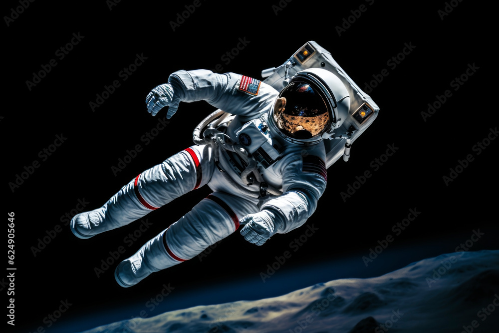 Astronaut over the planet. Generative AI Astronaut over the planet. Generative AI
