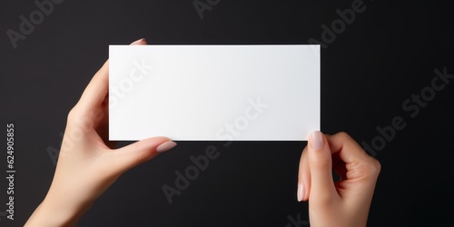 hand,hold a white business card