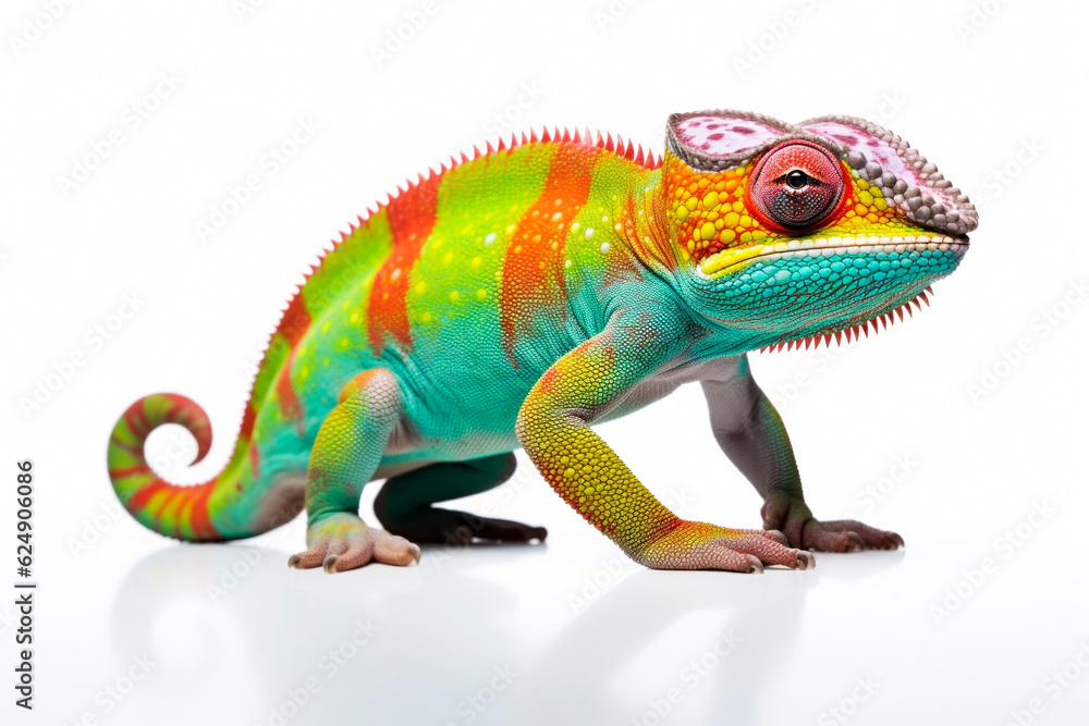 Beautiful chameleon on a light background. Generative AI Beautiful chameleon on a light background. Generative AI