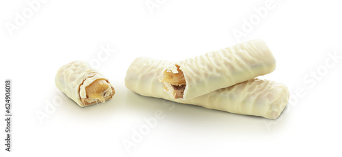 Caramel White Chocolate Bar Isolated on a transparent background