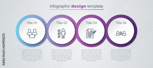 Set line Exchange work, Resume, and . Business infographic template. Vector