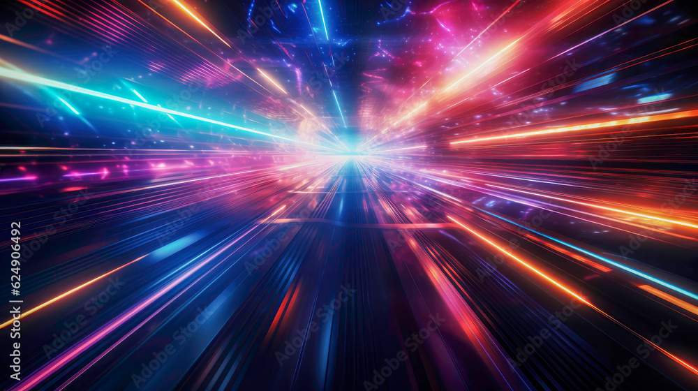Obraz premium Luminous Intensity Captivating Abstract Background with Dramatic Lighting and Retrowave Vibes