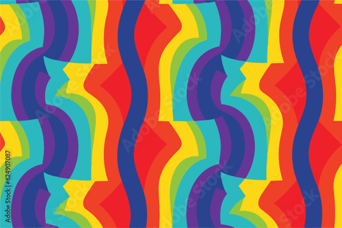 Vector seamless abstract pattern in rainbow colors. 
An ornament with
elements of the lgbt community for clothing, 
fabric, textile, paper, notepad, school notebook.