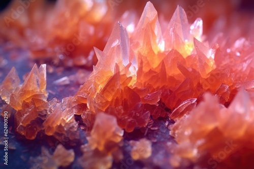 macro shot of sugar crystals forming on candy surface, created with generative ai