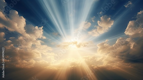 Sun rays shining through clouds