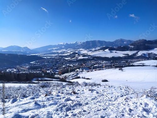 the city of Dolny Kubin in winter