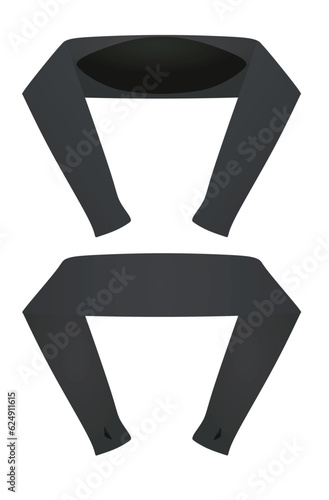 Black sleeve gloves. vector illustration