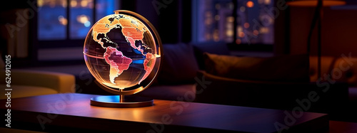 Glowing Globe Illuminating the World Banner