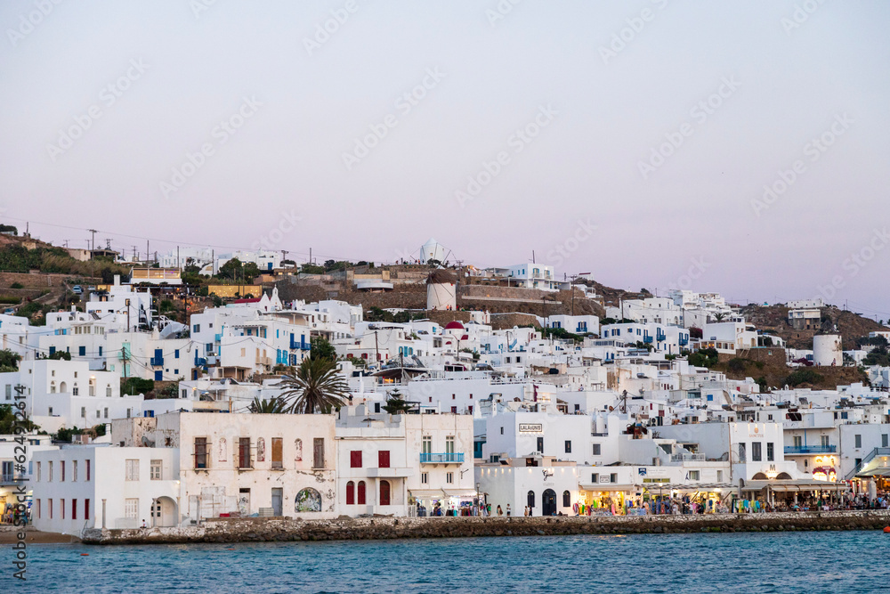 View of the town of Mykonos, Greece