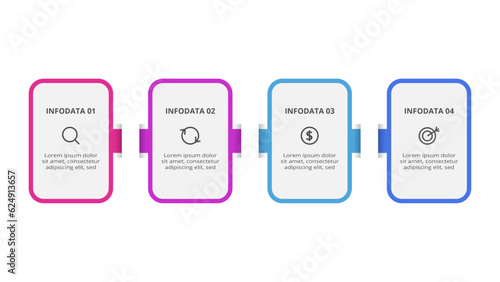 Rectangles infographic with 4 steps, options, parts or processes. Business data visualization.