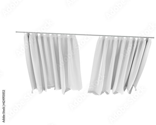 Curtains isolated on transparent background. 3d rendering - illustration