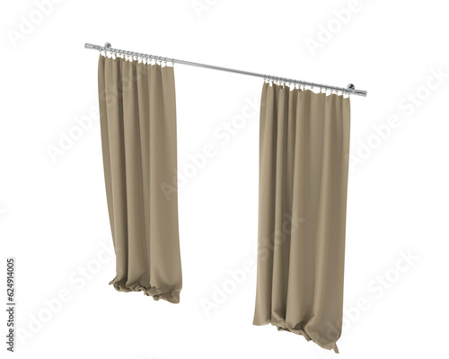 Curtains isolated on transparent background. 3d rendering - illustration © Cristian