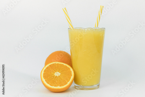 Fresh orange juice on the kitchen table