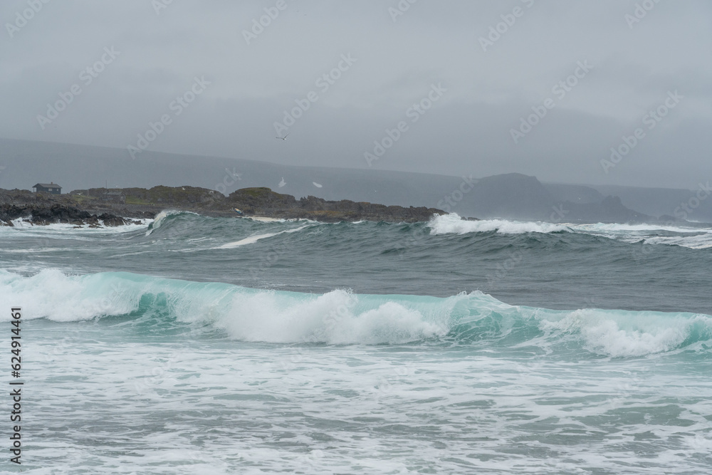 Rough seascape along the Hamningberg road, Varanger, Norway Rough seascape along the Hamningberg road, Varanger, Norway